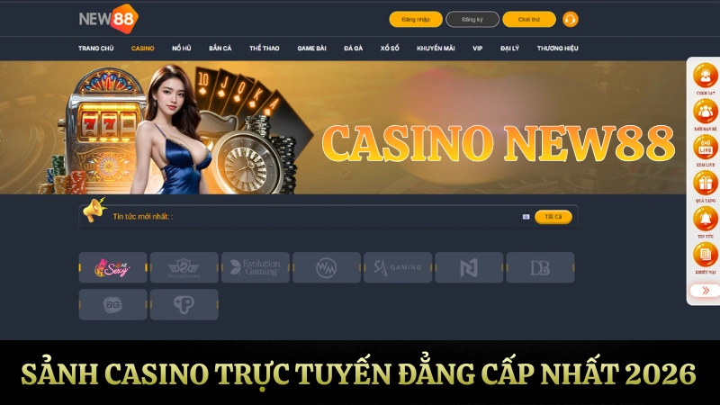 Casino NEW88 với sảnh casino trực tuyến đẳng cấp cùng nhiều bàn cược live
